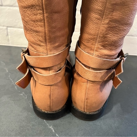 Cole Haan sz 7 tan leather tall harness riding boots - Picture 14 of 16